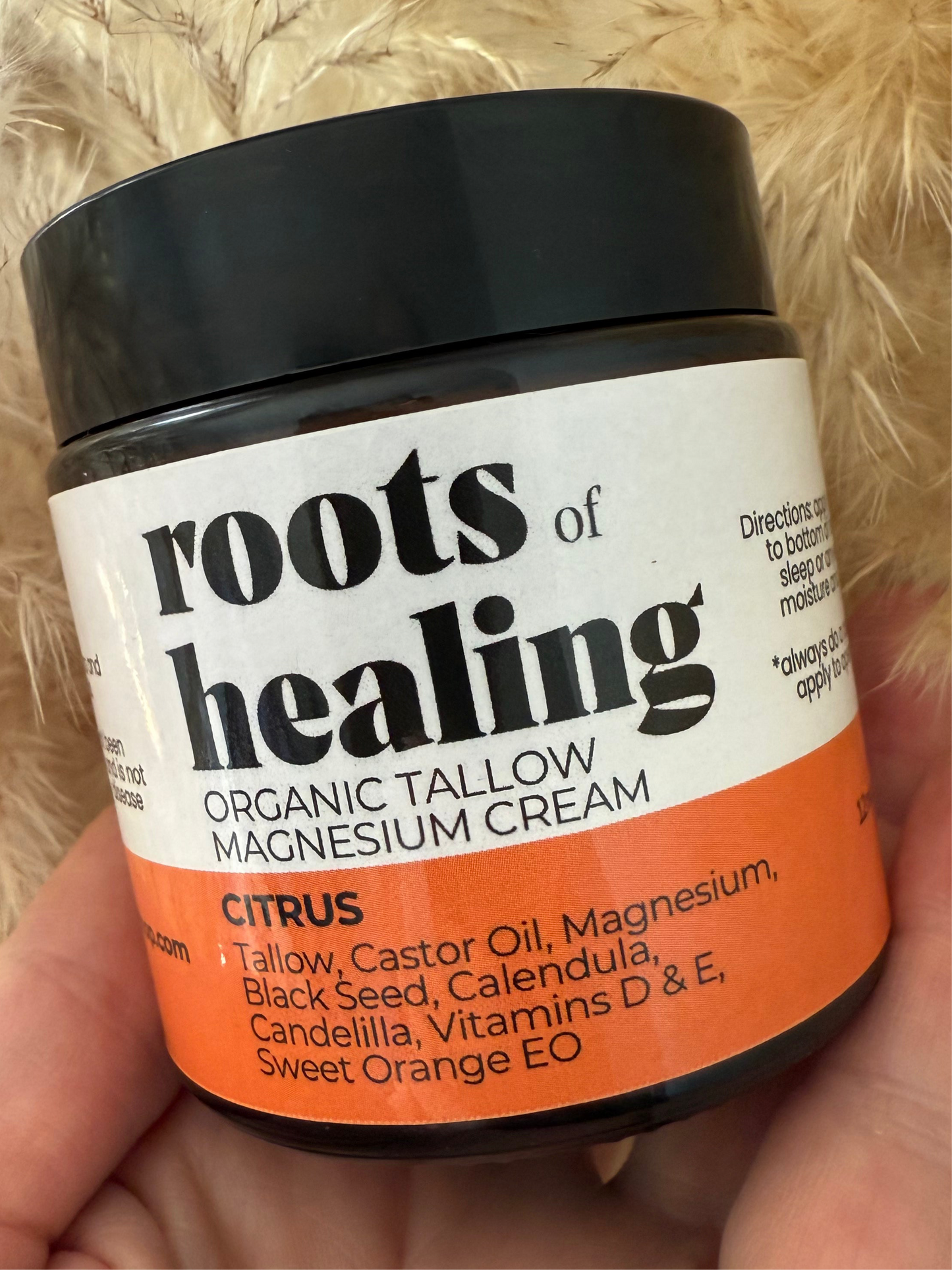 CITRUS Magnesium Cream 4oz |Tallow•Castor Oil•Magnesium•Calendula •Black Seed•Vit D & E•Sweet Orange EO