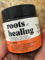 CITRUS Magnesium Cream 4oz |Tallow•Castor Oil•Magnesium•Calendula •Black Seed•Vit D & E•Sweet Orange EO
